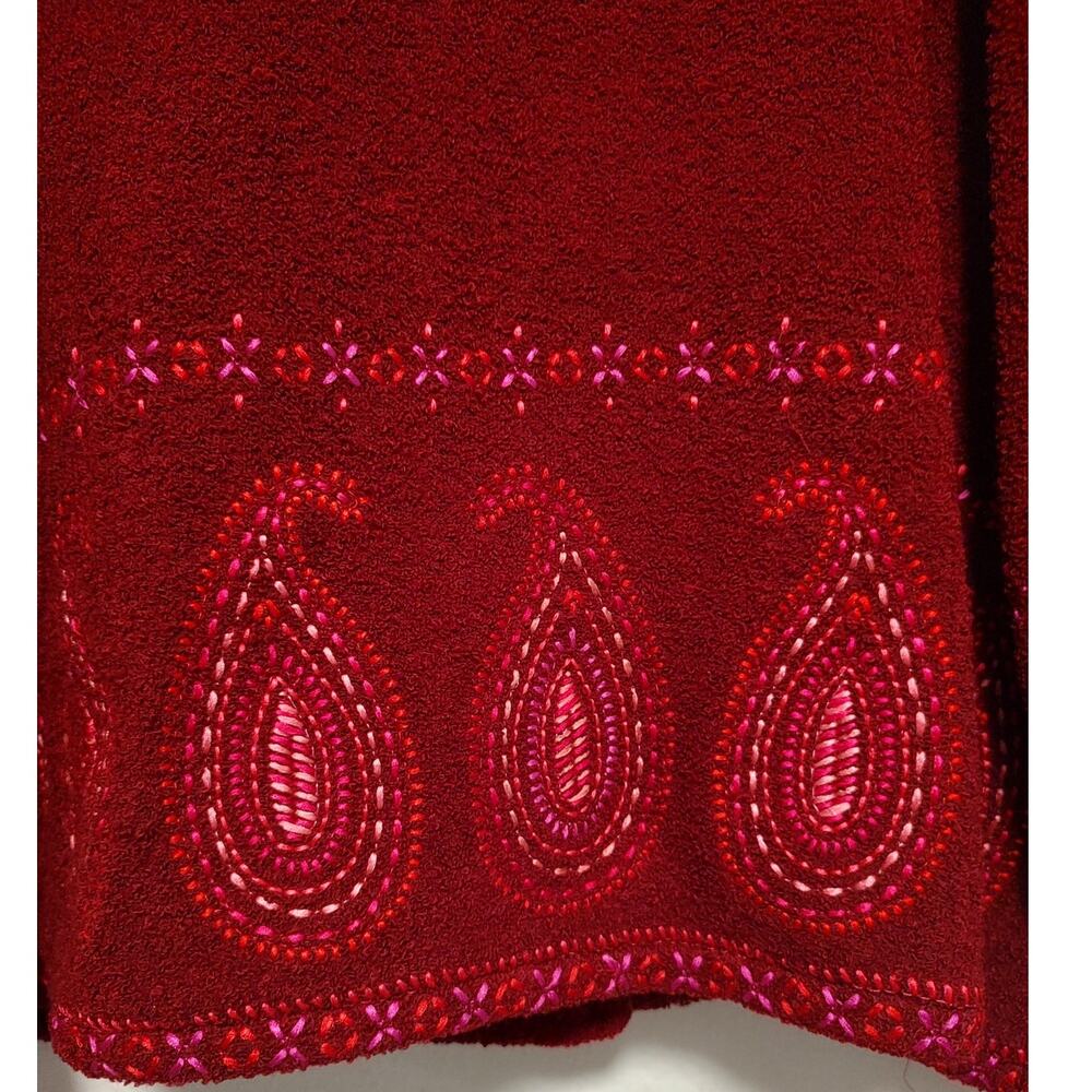 Linea by Louis Dell'Olio Red Raspberry Embroidered Wool Blend Button Up Coat 2X - Picture 4 of 10